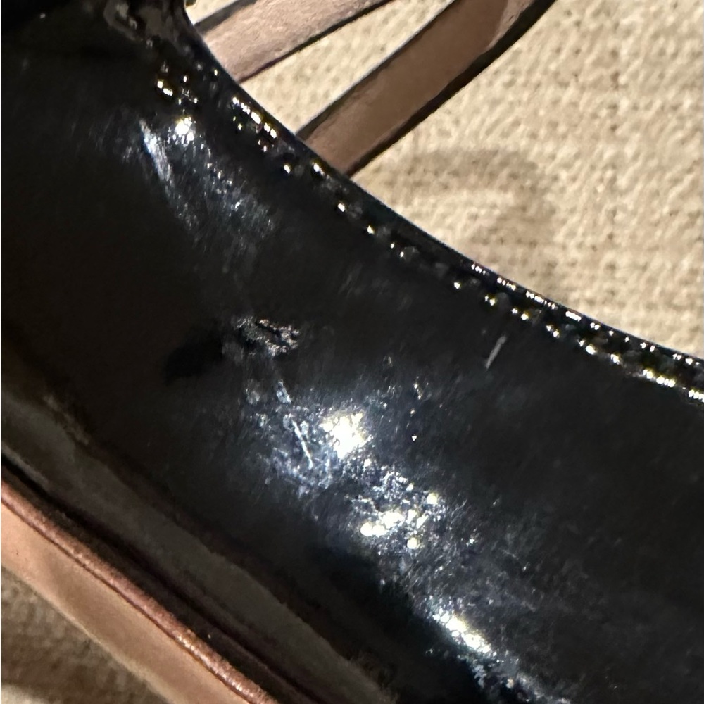 Miu Miu Black Patent Leather Strappy Open Toe Heels - Picture 16 of 16